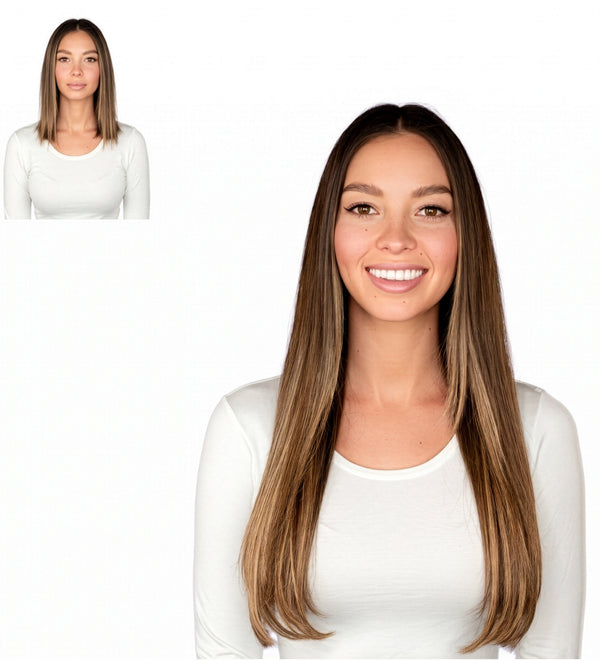 18" Peanut Butter Cup #4/27 Clip-In Extensions