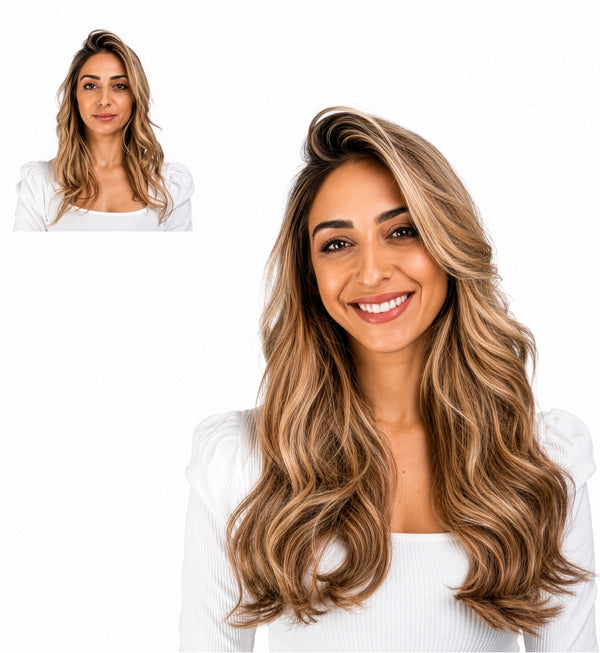 18" Butterscotch #6/27 Clip-in Extensions (140 g)