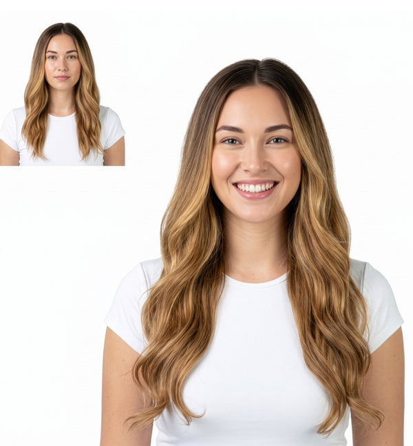 20" Butterscotch #6/27 Clip-in Extensions (160 g)
