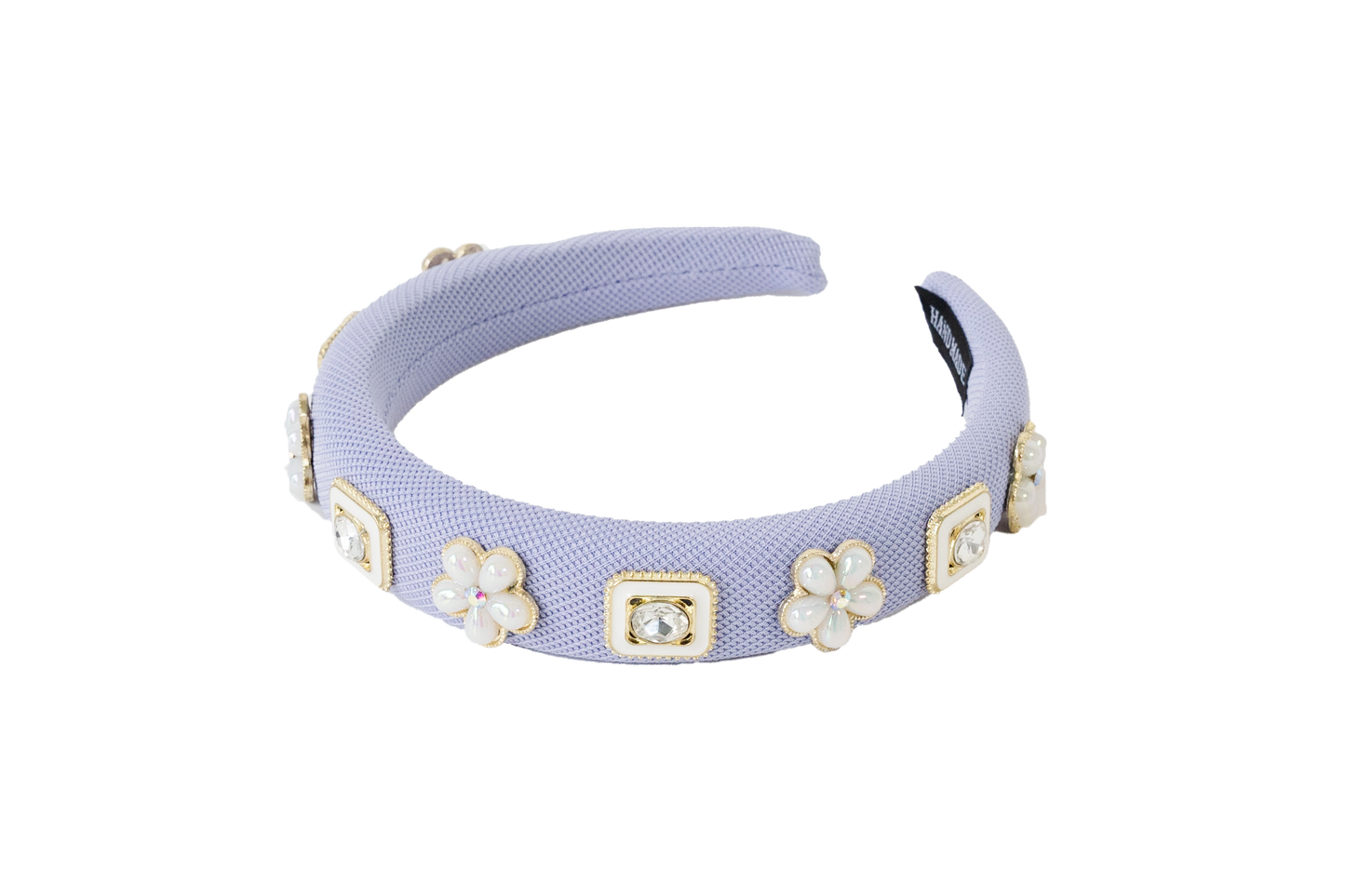 Flower Pearl Mesh Headband - Purple