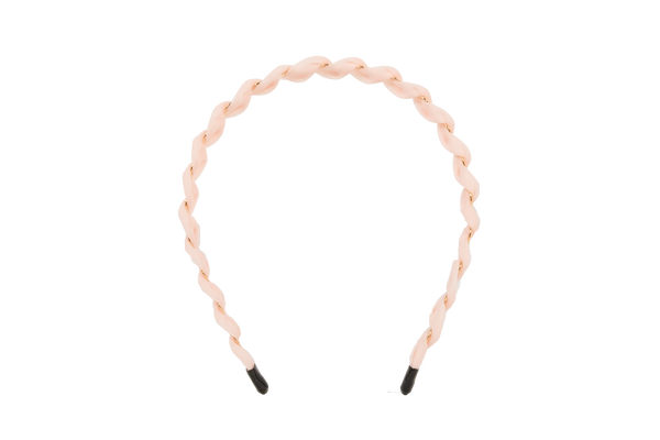 Locks & Mane goddess headband twisted tulle with gold in pink