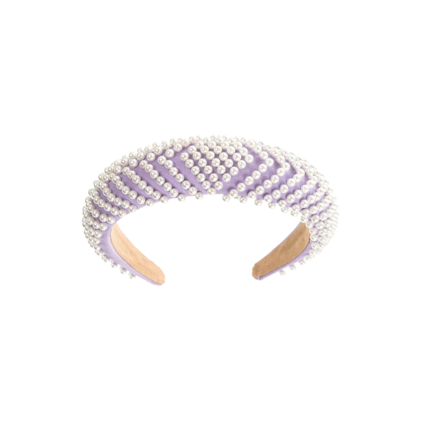 Locks & Mane chevron pearl padded headband with faux pearls