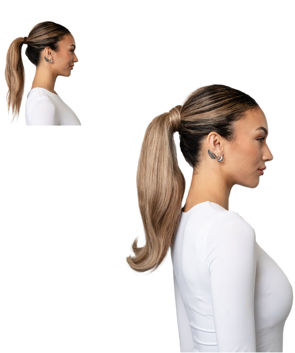 18" Butter Pecan #6/24 Straight Ponytail Extensions (120 g)