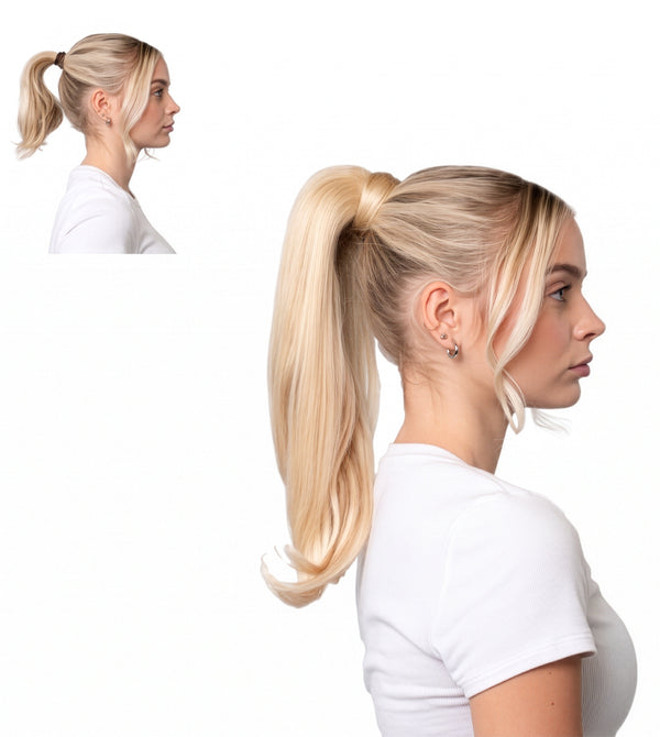 18" Vanilla #613 Straight Ponytail Extensions (120 g)