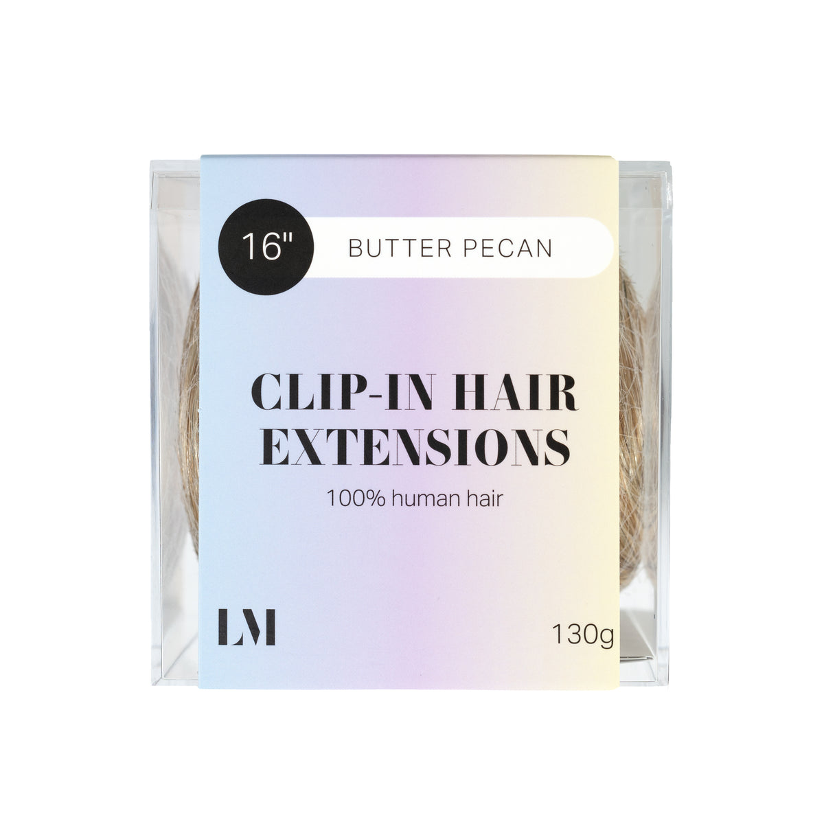 16 inch clip-in hair extensions Butter Pecan shade in box — Locks & Mane