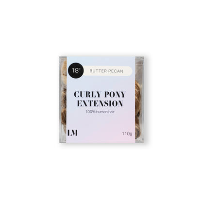 18 Inch Curly Clip-In Ponytail Butter Pecan product view — Locks & Mane