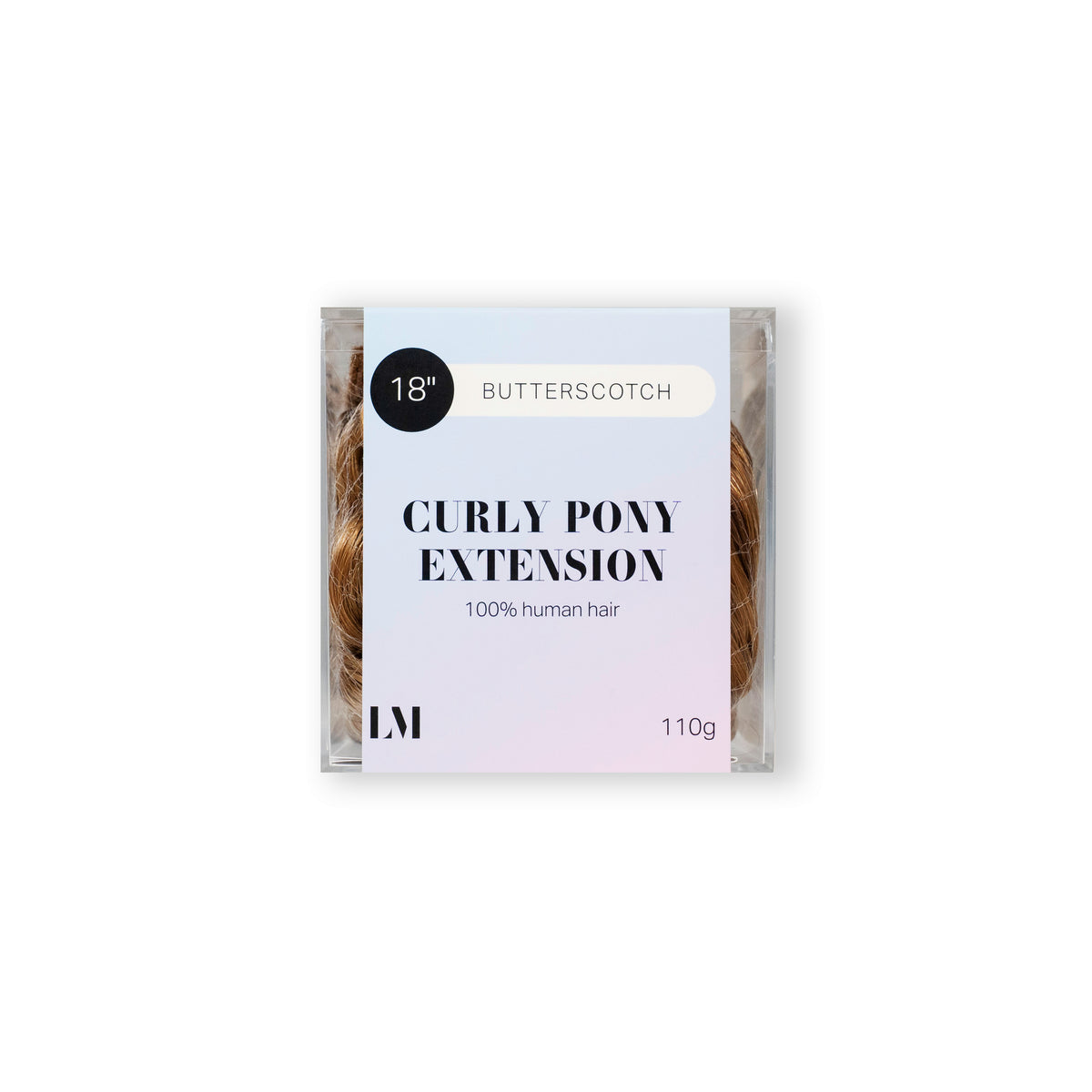 18 Inch Curly Clip-In Ponytail Butterscotch product view — Locks & Mane