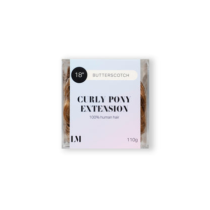 18 Inch Curly Clip-In Ponytail Butterscotch product view — Locks & Mane
