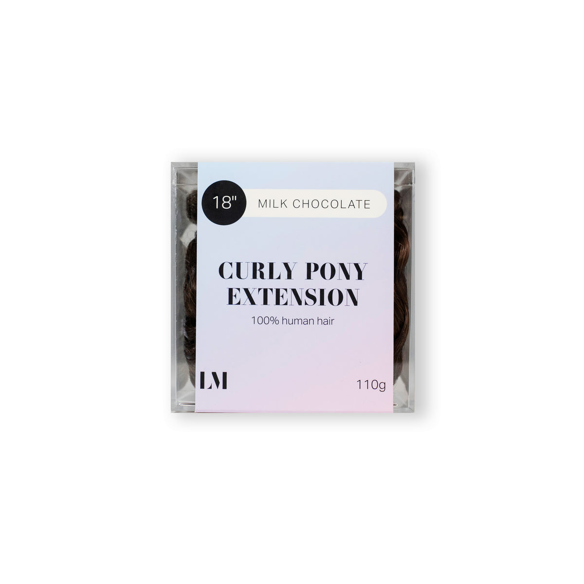 18 Inch Curly Clip-In Ponytail Milk Chocolate product view — Locks & Mane