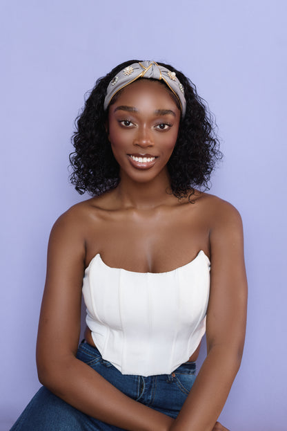 Jeweled knotted headband worn as hair accessory — Locks & Mane