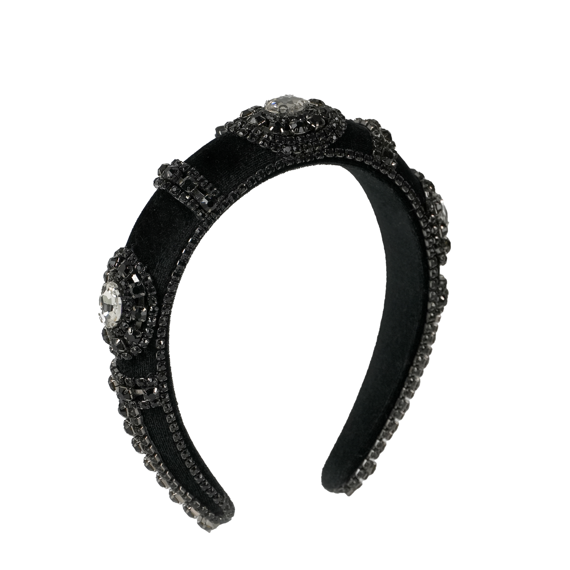 Elegant Onyx Headband front view — Locks & Mane