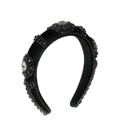 Elegant Onyx Headband front view — Locks & Mane