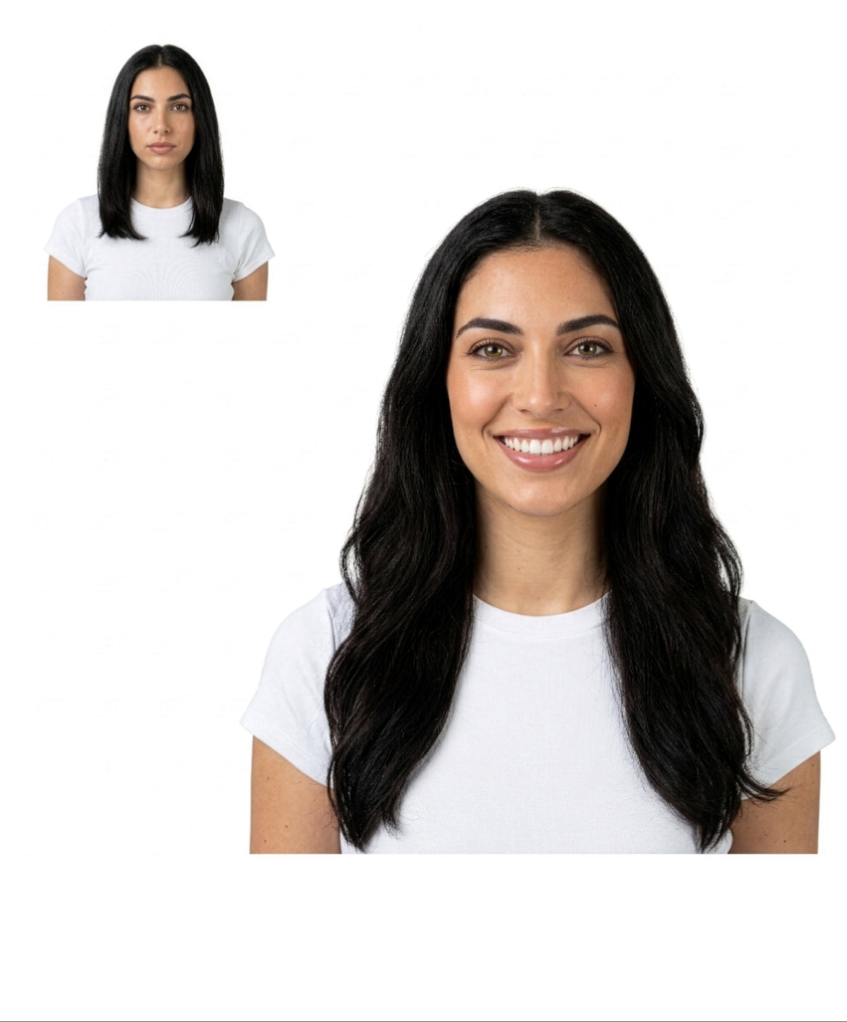 Locks & Mane clip-in extension – Espresso #1B, 16"