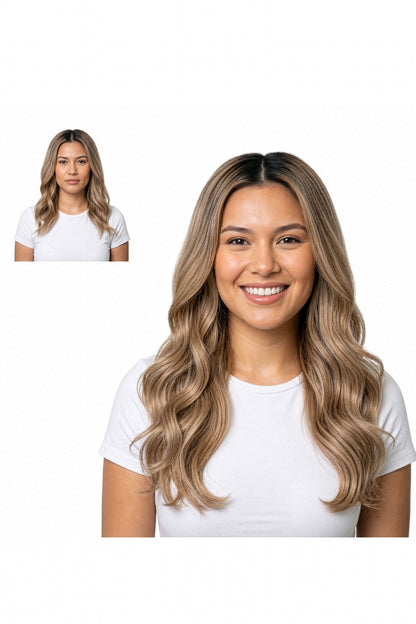 Locks & Mane clip-in extension – Butter Pecan #6/24, 18"