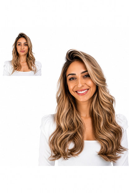 Locks & Mane clip-in extension – Butterscotch #6/27, 18"