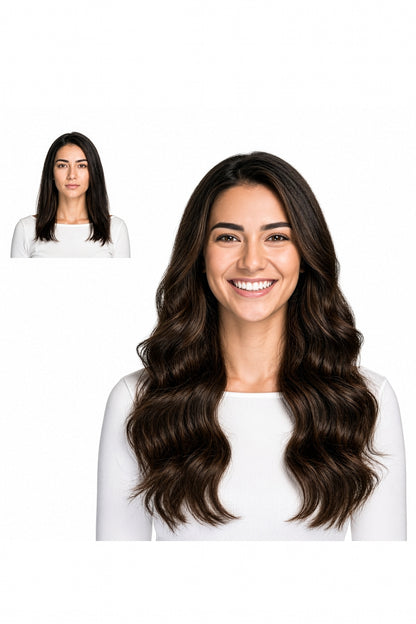 Locks & Mane clip-in extension – Dark Chocolate #2, 18"