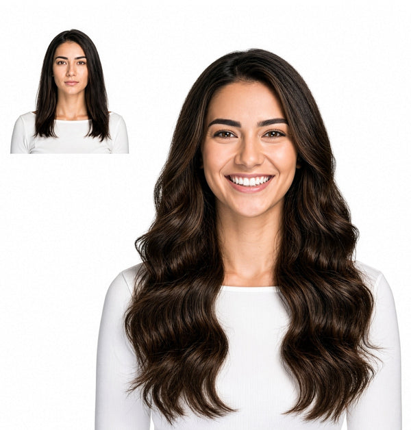 18" Dark Chocolate #2 Clip-in Extensions (140 g)