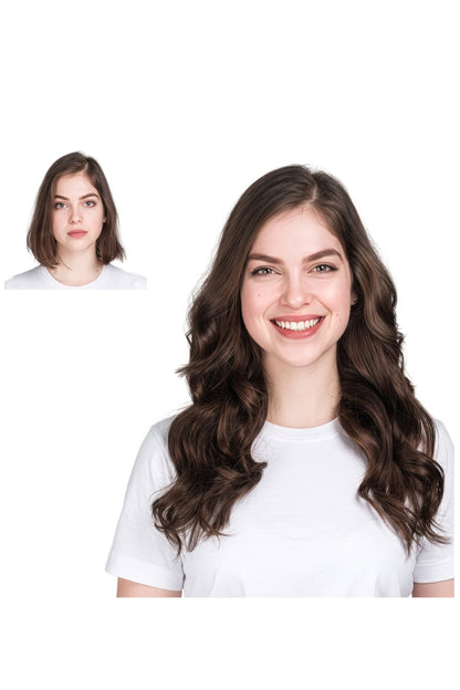 Locks & Mane clip-in extension – Milk Chocolate #4, 18"