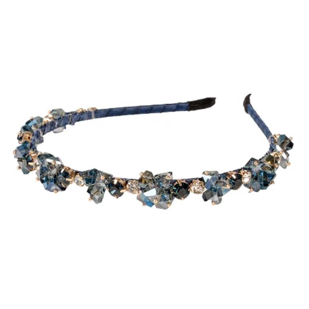 Locks & Mane Fleurette gemstone headband with tumbled glass beads and crystals