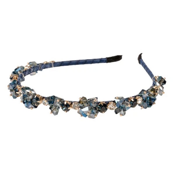 Graphite Fleurette Gem Stone Headband