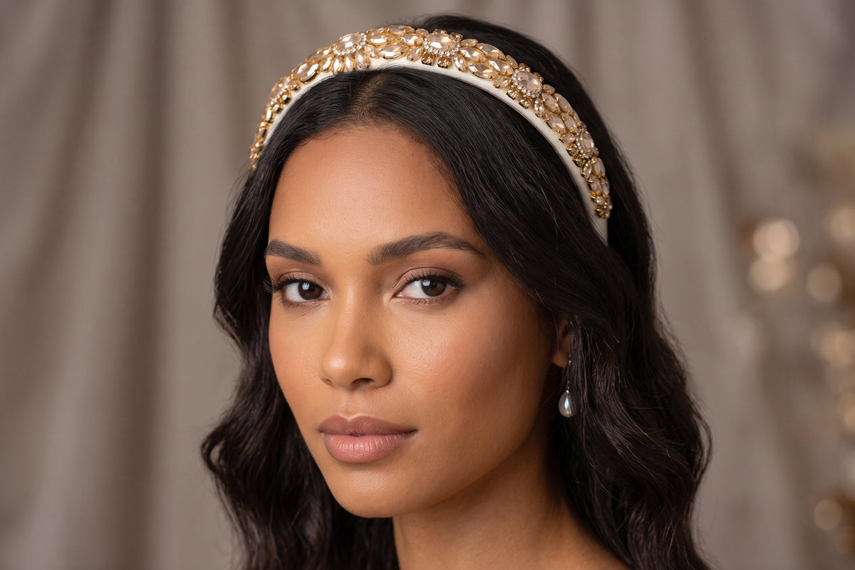 Amber Jewel Floral Headband