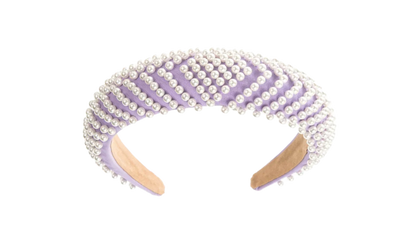 Locks & Mane chevron pearl padded headband with faux pearls