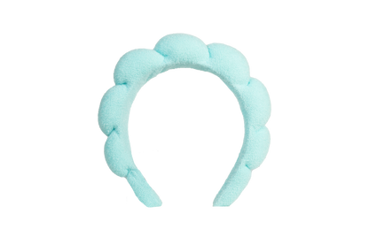 Locks & Mane spa bubble headband in cyan