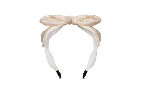 Locks & Mane satin bow headband with large fabric bow