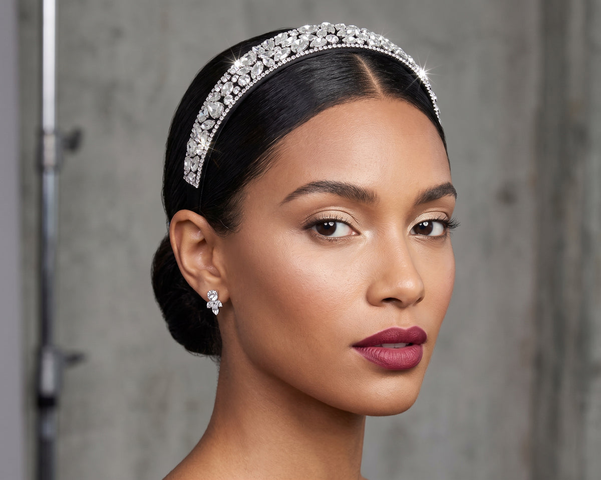 Teardrop Gem Headband - Black