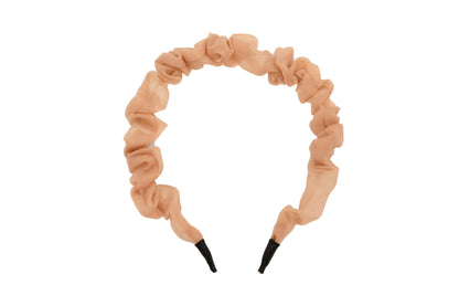 Locks & Mane ruched tulle skinny headband in nude