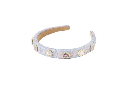 Jewelled Lace Headband - Lavendar