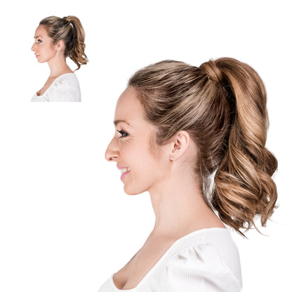 Locks & Mane ponytail extension – Butterscotch #6/27, 14", Straight