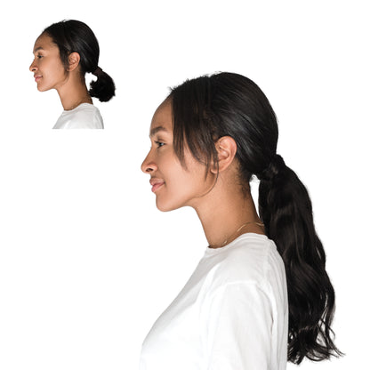 Locks & Mane ponytail extension – Espresso #1B, 14", Straight