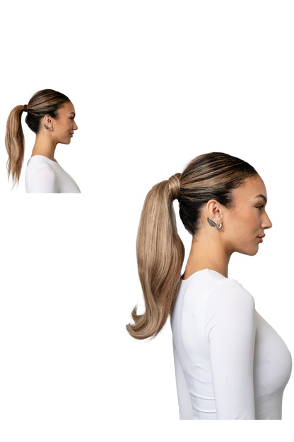 Locks & Mane ponytail extension – Butter Pecan #6/24, 18", Straight