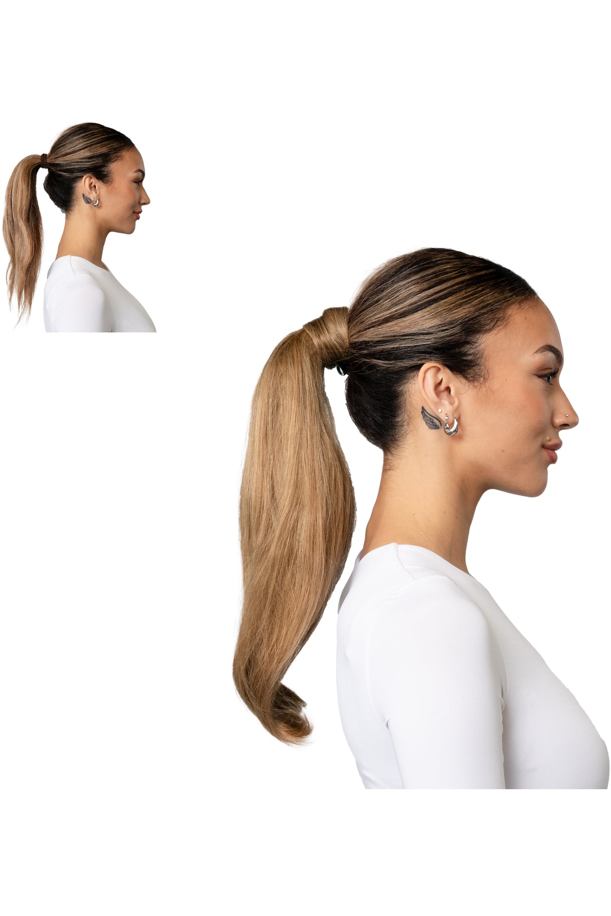 Locks & Mane ponytail extension – Butterscotch #6/27, 18", Straight