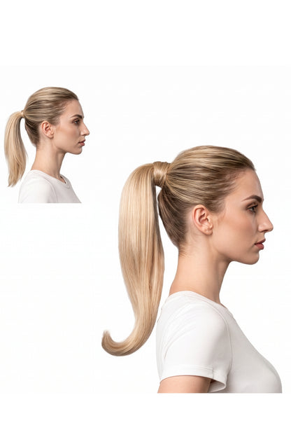 Locks & Mane ponytail extension – Toasted Marshmallow #613/16, 18", Straight