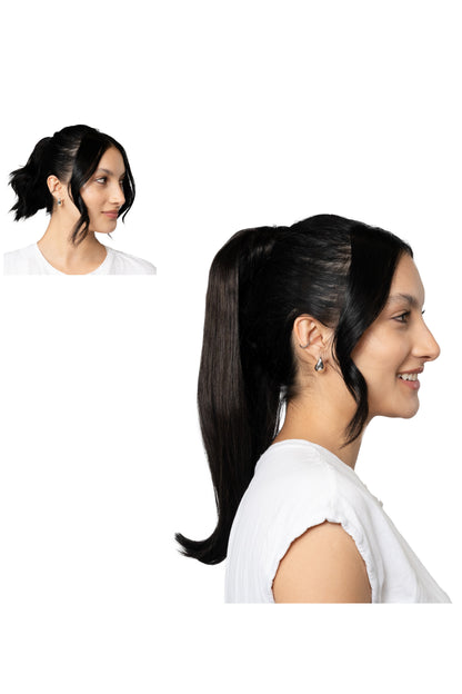 Locks & Mane ponytail extension – Espresso #1B, 18", Straight