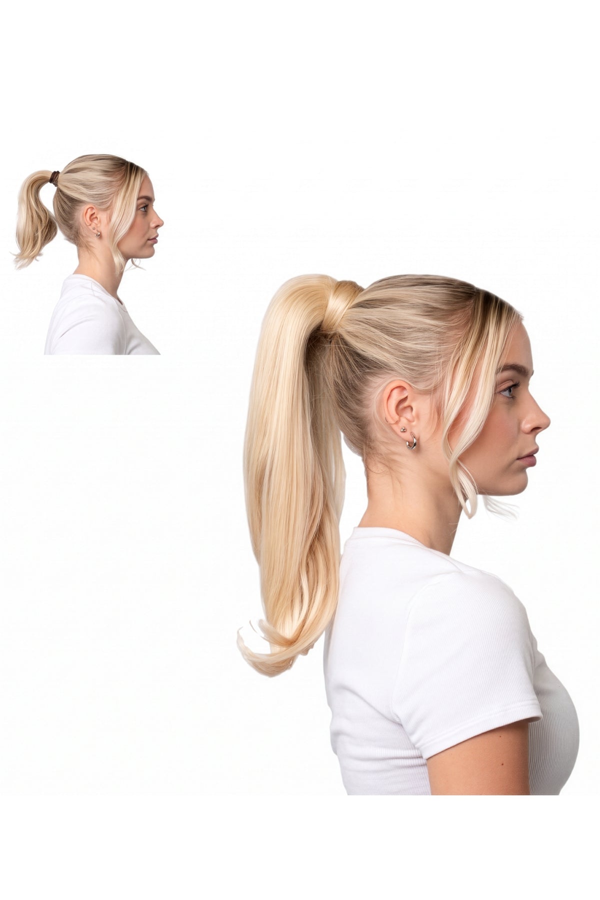 Locks & Mane ponytail extension – Vanilla #613, 18", Straight