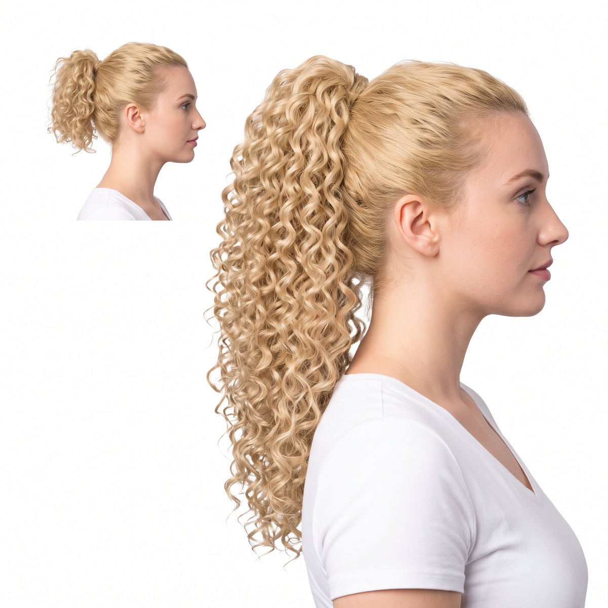Locks & Mane ponytail extension – Vanilla #613, 18", Curly