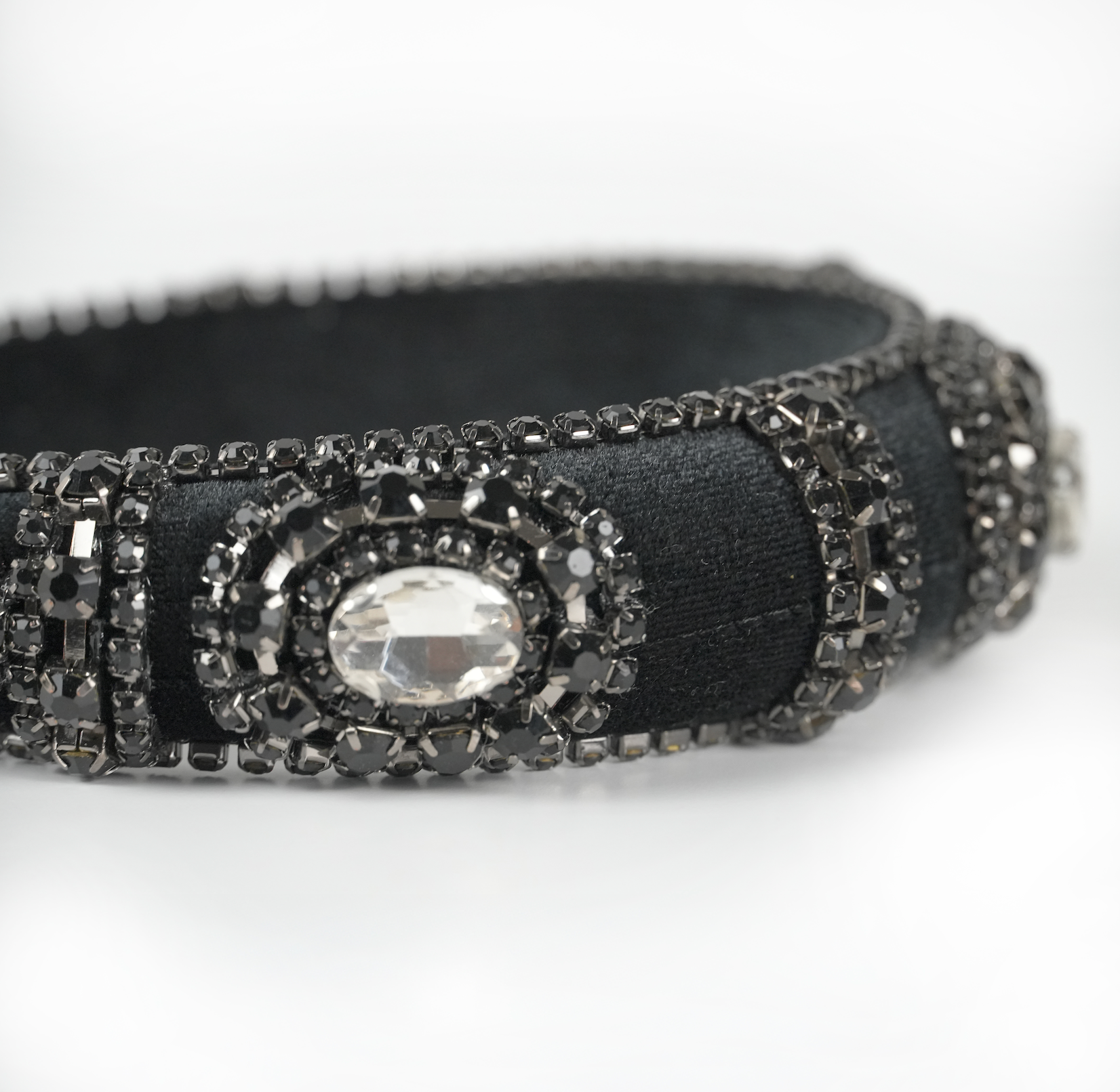 Elegant Onyx Headband worn style — Locks & Mane