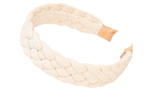 Soft Touch Braided Headband in White